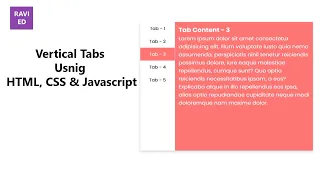 How to Create Simple Vertical Tabs using HTML CSS JavaScript