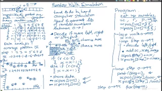 Random Walk Simulation pt 3 - outline for a program to study random walks