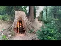 Download Lagu Building a secret survival dugout in a large tree stump