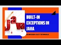 Built-in exceptions in java