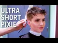 EXTREMELY SHORT PIXIE HAIRCUT - tutorial HFDZK WMN S BARBERSHOP