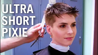 EXTREMELY SHORT PIXIE HAIRCUT - tutorial HFDZK WMN S BARBERSHOP