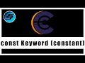 const Keyword Constant - C Programming