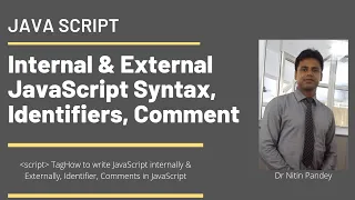 Lecture 2 JavaScript Syntax Internal External JavaScript Identifier Comment