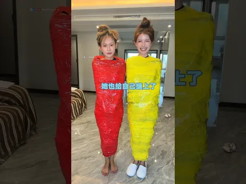 She Wrapped Herself in Plastic… Then Totally Regretted It! 😂🤣 #tiktok #korea #funny #shorts