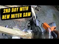 Cutting with ridgid sliding miter saw R4222