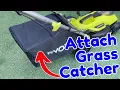 How to Attach the Grass Catcher Bag bagger to a Ryobi 40V Electric Mower Easy Guide