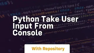 python take user input from console