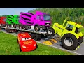 Download Lagu Flatbed Truck McQueen | Transportation with Truck - Pothole vs Car #133 | BeamNG.Drive Gameplay