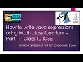 How to write Java expression using Math Functions Class 10 ICSE Java QP Revision for Board