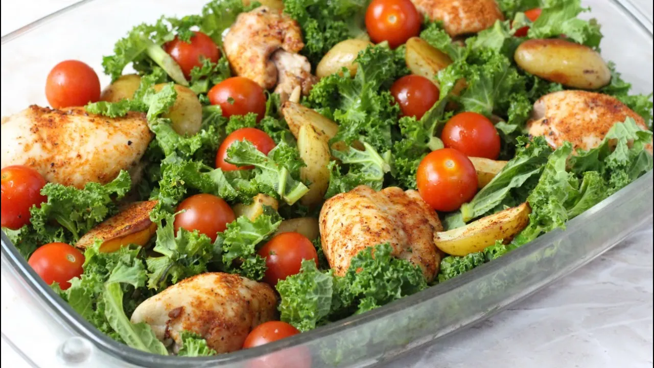 One Pan Cajun Chicken, Potato &  Kale Traybake   Easy Family Dinner