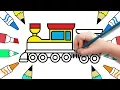 How to Draw a Train Coloring Pages Coloring Pages for Childrens Kids Learn Drawing