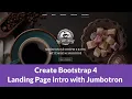 Bootstrap 4 Jumbotron Background Image with Centered Navigation Bar - Landing Page Tutorial