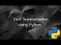 Text Summarization using NLTK in Python NLP Text processing