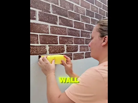 She Turned a Plain Wall Into Brick 😮