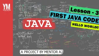 Lesson 3 First java program Hello world in java Java Sinhala