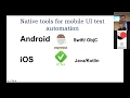 TestPro Seattle Conference Native tools for UI automated testing Mobile platforms