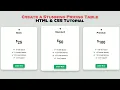 HTML CSS Pricing Table Tutorial Modern Web Design Step-by-Step