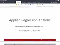 Applied Regr Sections 5 5 - 5 6 Best Fit Quality of Fit and Estimating Variance