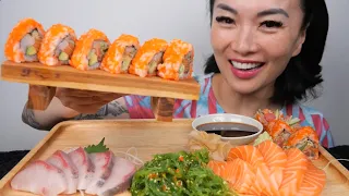 SUSHI PLATTER (ASMR EATING SOUNDS) LIGHT WHISPERS | SAS-ASMR