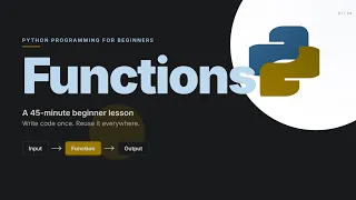 Python Tutorial for Beginners - Python Functions Parameters Return Values Lambda Basics
