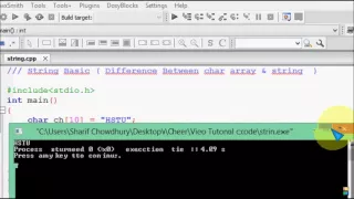 Bangla C programming tutorial 53 String Basic Input Output