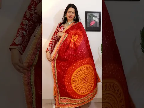 Beautiful karwachauth saree with Blouse #saree #karwachauthsaree #sareewithstichedblouse