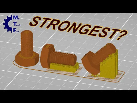 Download MP3 3D printing bolt and thread in horizontal or vertical position - strength test