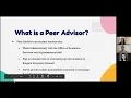 Peer Advisor Information Session 2021