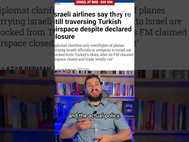 ⁣An empty gesture? Turkey declares a full trade and air ban on Israel, diplomats quietly walk it back