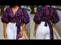 DIY Wrap Top Tutorial How to Cut Sew an Ankara Puff Sleeve Blouse Like a Pro