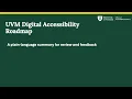 UVM Digital Accessibility Roadmap Summary