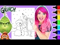 Coloring The Grinch Snowman Christmas Coloring Page Ohuhu Art Markers