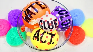 Satisfying ASMR Rainbow Sponge Slime! Making Slime With Balloons!
