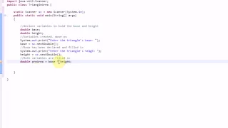 Learning Java Part 3 Sample Application Finding the area of a Triangle