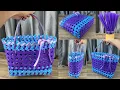 Download Lagu DIY Weave Bag from Plastic Straws.✅✅ สานตะกร้า จากหลอดพลาสติก | สานกระเป๋าจากหลอดพลาสติก.