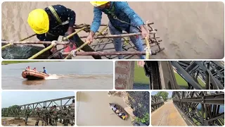Construction of Bailey Bridge Old Bridge repairing Fixing of Nipples Emergency Bridge