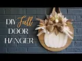 Boho Style Rustic Fall Door Hanger DIY White Pumpkin Fall Decor Full step by step