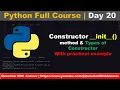 python topics Constructors in Python python lectures Python tutorial -