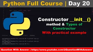 python topics Constructors in Python python lectures Python tutorial -