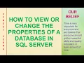 How to View or Change the Properties of a Database SQL Server