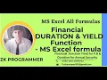 How to Calculate Financial DURATION and YIELD Function in MS Excel