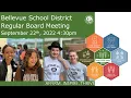 BSD 405 Regular Board Meeting September 22nd 2022