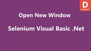 Selenium Visual Basic Net Open New Window