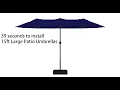 Watch This Before Assembling Your 15ft Large Patio Umbrellas with Base Outdoor Double-Sided Umbrella