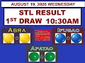 STL 1st Draw 1030am Result STL Ifugao Apayao August 19 2026 WEDNESDAY