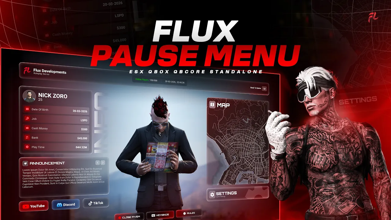 Flux Pause menu