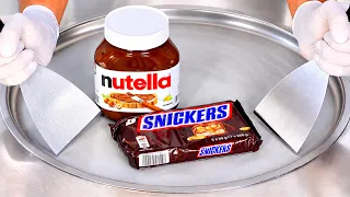 ASMR | Ice Cream Rolls - Nutella & Snickers