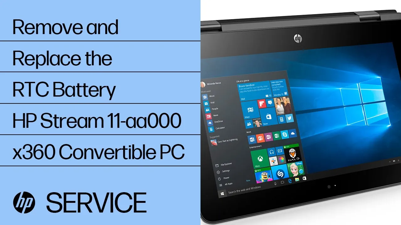 Remove and Replace the Battery | HP Stream 11-aa000 x360 Convertible PC | HP. 