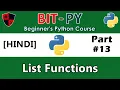 HINDI BIT-PY Beginner s Python Course Part List Functions